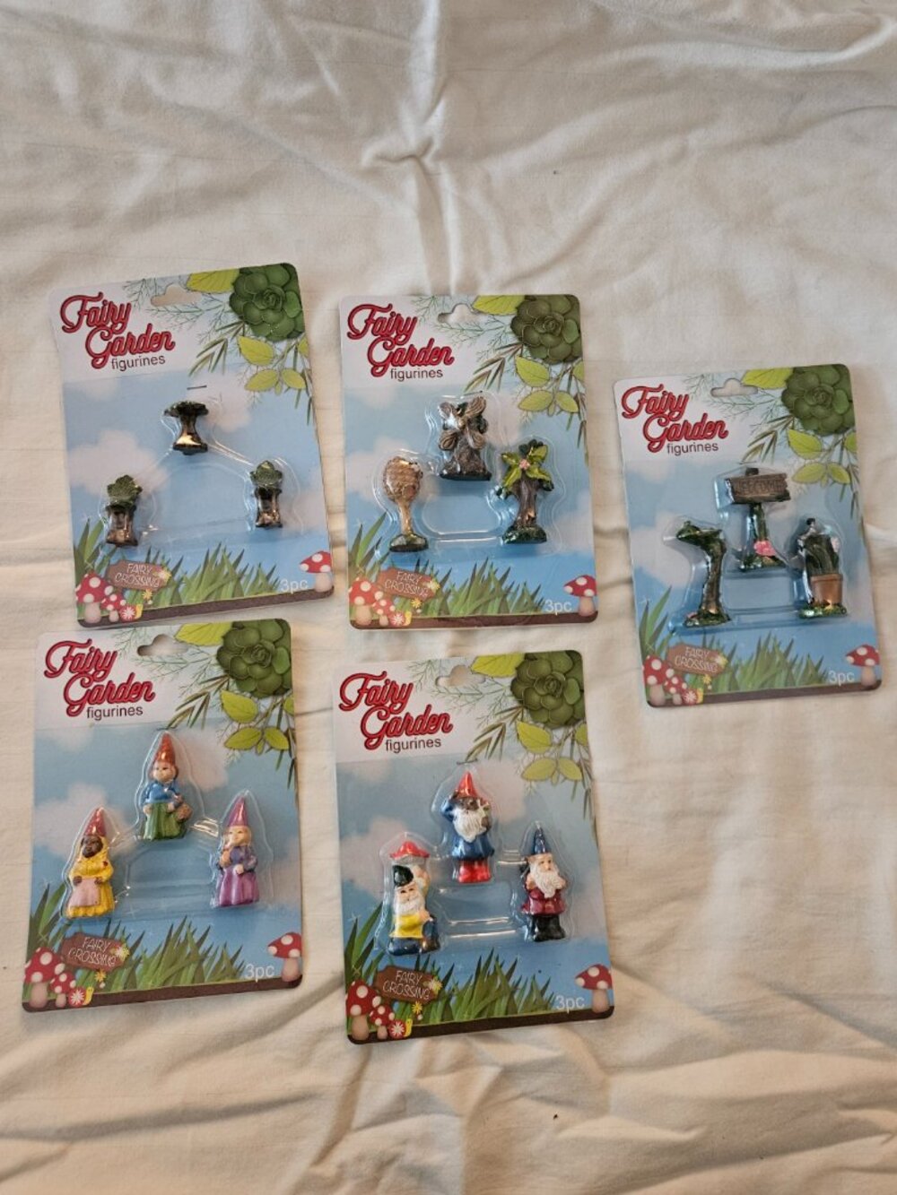 5 Sets Fairy Garden Miniature Figurines Gnomes NEW